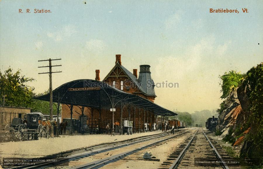 Postcard: Railroad Station, Brattleboro, Vermont